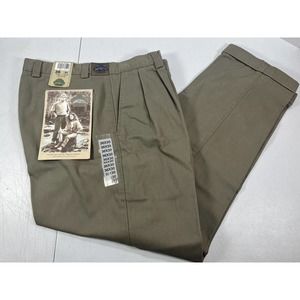 36 X 30 U.S.TRADING CO RELAXED FIT PLEATED FRONT 100% COTTON PANTS -BROWN- NWT